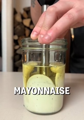 A viral video on TikTok by @UNILAD shows how to make mayonnaise in just 7 seconds, stunning viewers.  Image Credits: @unilad/Tiktok