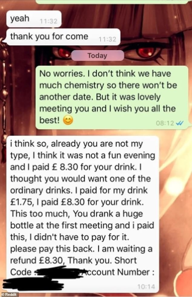 Man demands £8 refund for drink after being denied a date by Tinder match 1